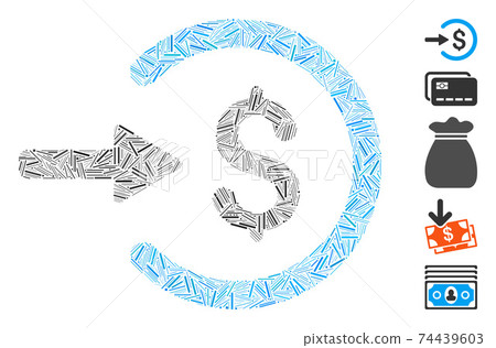 Line Mosaic Income Icon Line Mosaic Income Icon 74439603