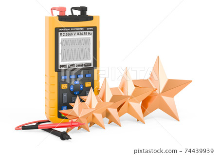 Customer rating of oscilloscope. 3D rendering Customer rating of oscilloscope. 3D rendering 74439939
