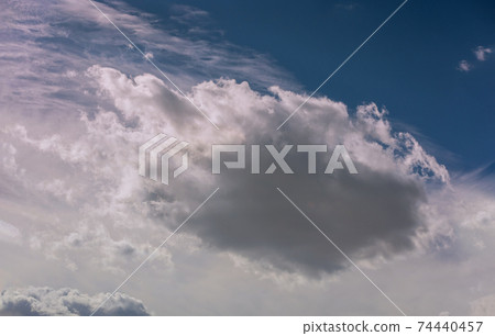 Beautiful cloudy cloudscape over horizon on clearing day 74440457