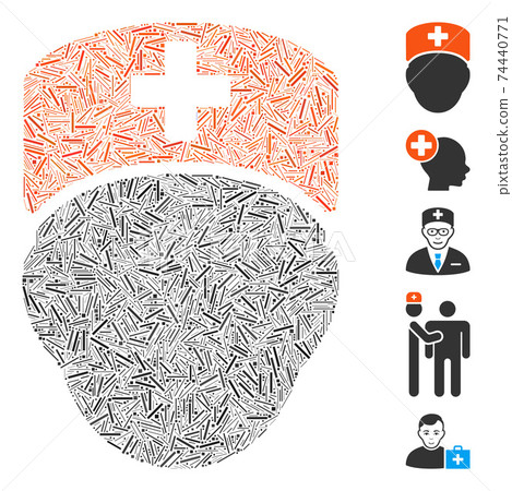 Hatch Collage Doctor Head Icon 74440771