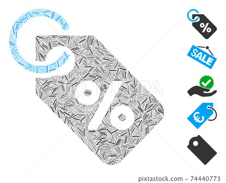 Hatch Mosaic Discount Tag Icon 74440773