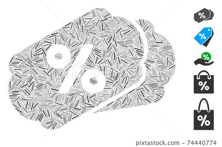 Dash Collage Discount Labels Icon 74440774