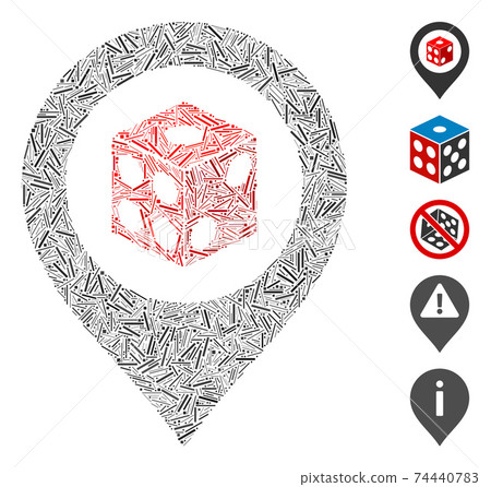 Dash Mosaic Dice Map Pointer Icon - Stock Illustration [74440783] - PIXTA