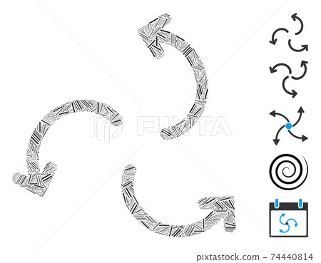 Hatch Collage Cyclone Arrows Icon - Stock Illustration [74440814] - PIXTA