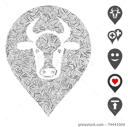Hatch Mosaic Cow Map Marker Icon-插圖素材 [74441009] - PIXTA圖庫