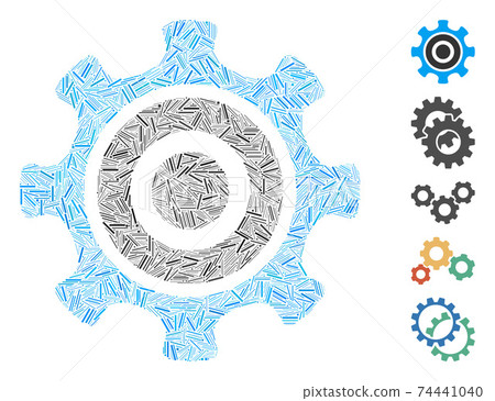 Hatch Collage Cogwheel Icon 74441040