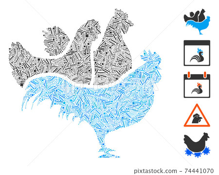 Hatch Collage Chickens Icon Hatch Collage Chickens Icon 74441070