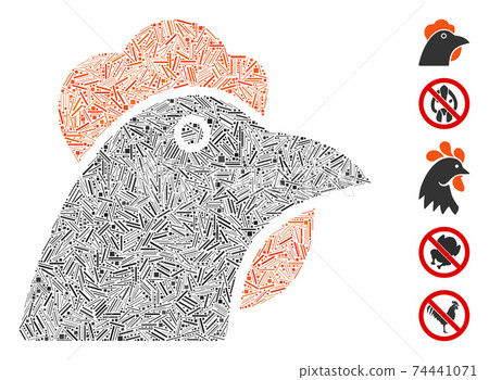 Dash Collage Chicken Head Icon 74441071