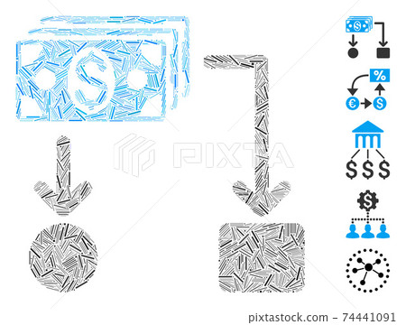 Hatch Mosaic Cashflow Icon Hatch Mosaic Cashflow Icon 74441091