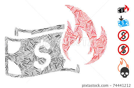 Dash Mosaic Burn Dollar Banknotes Icon Dash Mosaic Burn Dollar Banknotes Icon 74441212