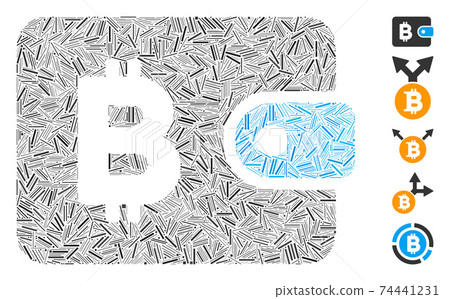 Line Mosaic Bitcoin Pouch Icon 74441231