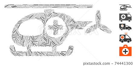 Line Mosaic Ambulance Helicopter Icon Line Mosaic Ambulance Helicopter Icon 74441300