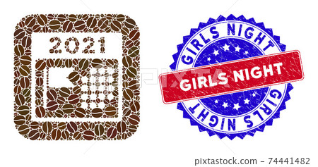Bicolor Girls Night Textured Rubber Stamp with Coffee Beans Hole Mosaic 2021 Holiday Calendar Bicolor Girls Night Textured Rubber Stamp with Coffee Beans Hole Mosaic 2021 Holiday Calendar 74441482