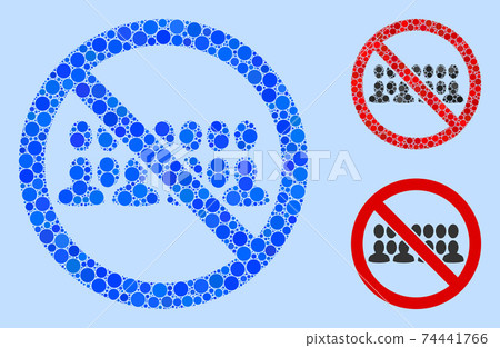 Round Dot Stop People Group Icon Collage Round Dot Stop People Group Icon Collage 74441766