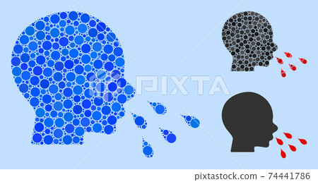Circle Sneezing Man Icon Collage Circle Sneezing Man Icon Collage 74441786