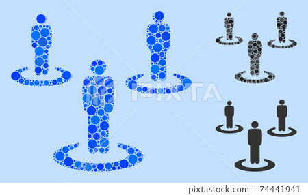Rounded Dot People Isolation Icon Mosaic 74441941