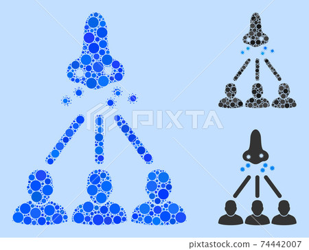 Round Dot Nasal Virus Spread Icon Mosaic 74442007