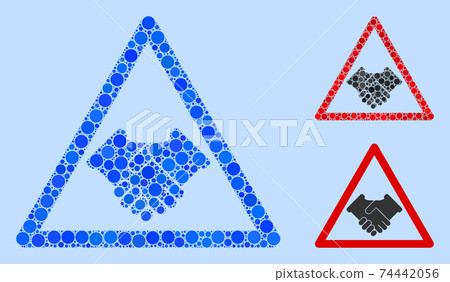 Circle Handshake Warning Icon Collage 74442056
