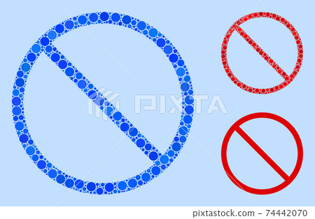 Rounded Dot Forbidden Icon Mosaic - Stock Illustration [74442070] - PIXTA