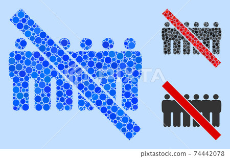 Round Dot Forbidden People Line Icon Mosaic Round Dot Forbidden People Line Icon Mosaic 74442078