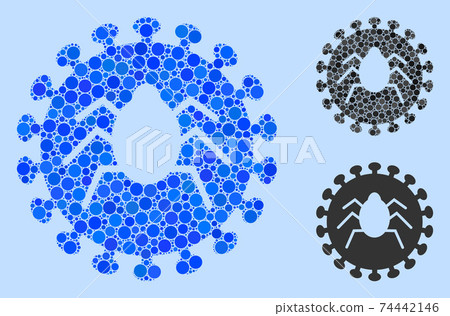 Circle Bug Virus Icon Mosaic Circle Bug Virus Icon Mosaic 74442146