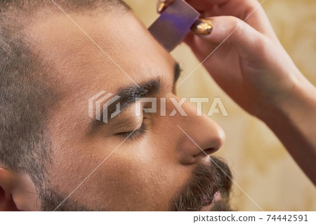 Male face skin, close up. Male face skin, close up. 74442591