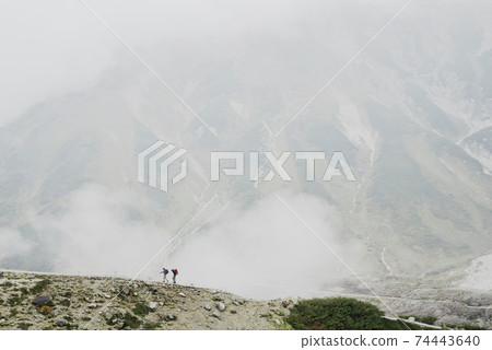 hiking in mountain religion area of Tateyama Alpen route in Japan hiking in mountain religion area of Tateyama Alpen route in Japan 74443640