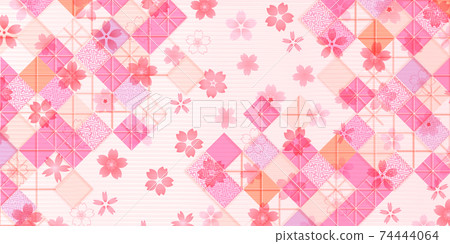 Cherry blossom Japanese pattern spring background 74444064