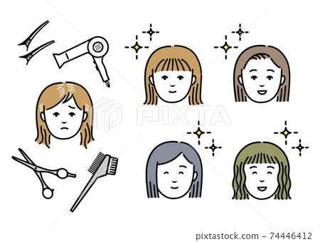30多歲和40多歲的女性美容院的圖像插圖材料 30多歲和40多歲的女性美容院的圖像插圖材料 74446412