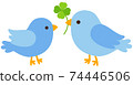 Two blue birds and a clover 74446506
