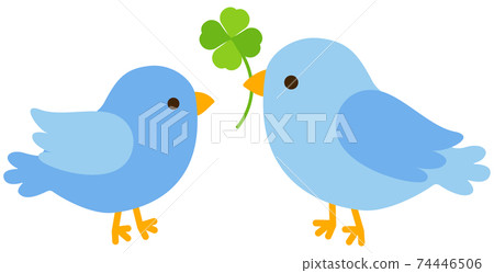 兩隻藍鳥和三葉草 74446506