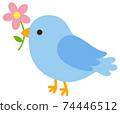 Blue birds and flowers 74446512