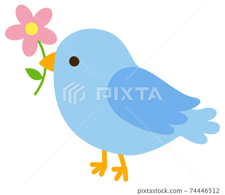 Blue birds and flowers Blue birds and flowers 74446512