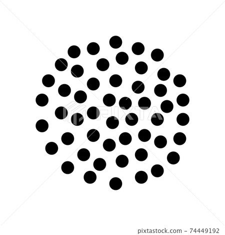 Abstract black dotted circle vector design osolated on white background 74449192