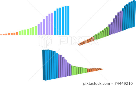 Up / down graph set (colorful solid) - Stock Illustration [74449210 ...