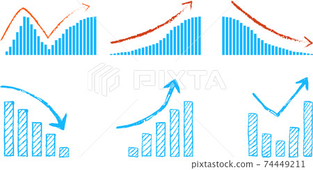 Up / down graph set (with handwriting) - Stock Illustration [74449211 ...