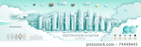 Travel Qatar top world modern skyscraper and famous city architecture. Travel Qatar top world modern skyscraper and famous city architecture. 74449445