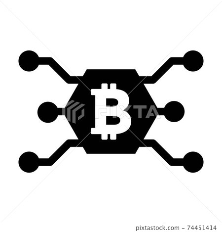 Bitcoin icon vector cryptocurrency symbol for digital asset and wallet in a flat color glyph pictogram illustration 74451414