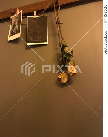 Postcards and dried flowers Postcards and dried flowers 74451526