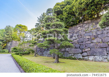 故宮東御苑,前江戶城,中ja門遺跡,中之門遺跡,Ninomaru,Sannomaru,故宮花園,石垣 故宮東御苑,前江戶城,中ja門遺跡,中之門遺跡,Ninomaru,Sannomaru,故宮花園,石垣 74451673