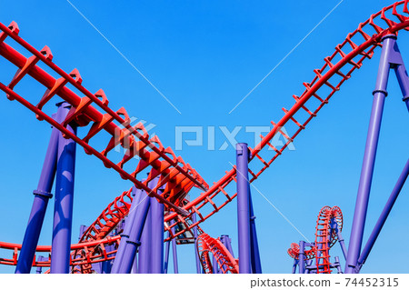 rollercoaster track and the blue sky 74452315