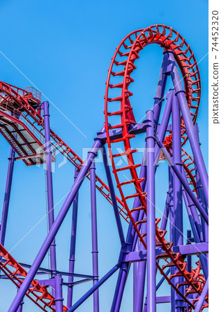 rollercoaster track and the blue sky 74452320