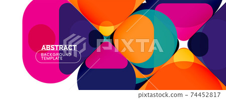 Modern geometric round shapes and dynamic lines, abstract background. Vector illustration for placards, brochures, posters and banners Modern geometric round shapes and dynamic lines, abstract background. Vector illustration for placards, brochures, posters and banners 74452817