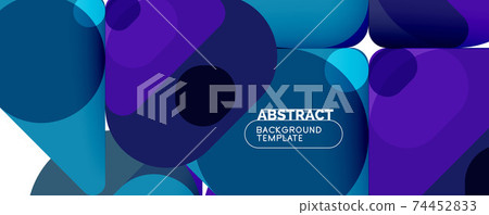 Modern geometric round shapes and dynamic lines, abstract background. Vector illustration for placards, brochures, posters and banners 74452833