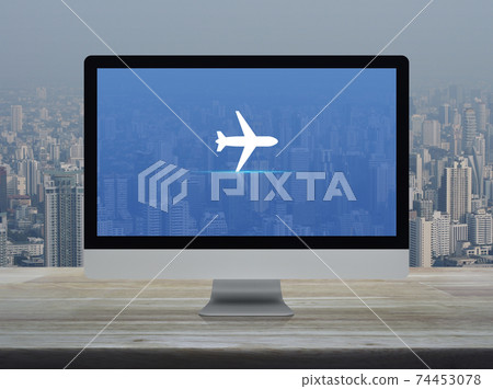 Business airplane transportation online concept Business airplane transportation online concept 74453078