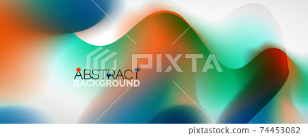 Fluid color gradient abstract background, trendy colorful wallpaper. Vector illustration for placards, brochures, posters, banners and covers Fluid color gradient abstract background, trendy colorful wallpaper. Vector illustration for placards, brochures, posters, banners and covers 74453082