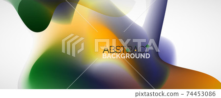 Fluid color gradient abstract background, trendy colorful wallpaper. Vector illustration for placards, brochures, posters, banners and covers 74453086