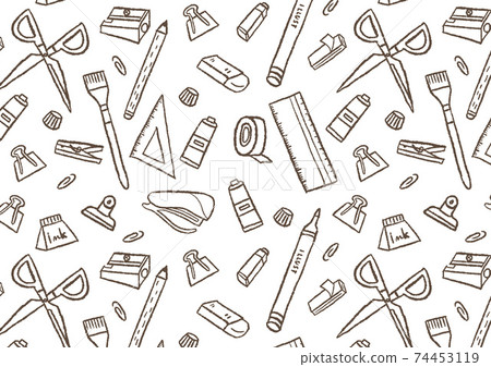 Stationery pattern_seamless 04 - Stock Illustration [74453119] - PIXTA