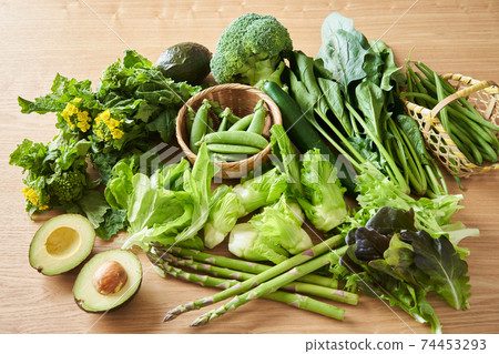 Various green vegetables 74453293