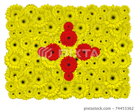 New Mexico flag made of gerbera flowers New Mexico flag made of gerbera flowers 74453362